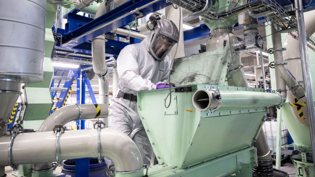 Reciclaje de baterías de alto voltaje, 2025, Porsche AG