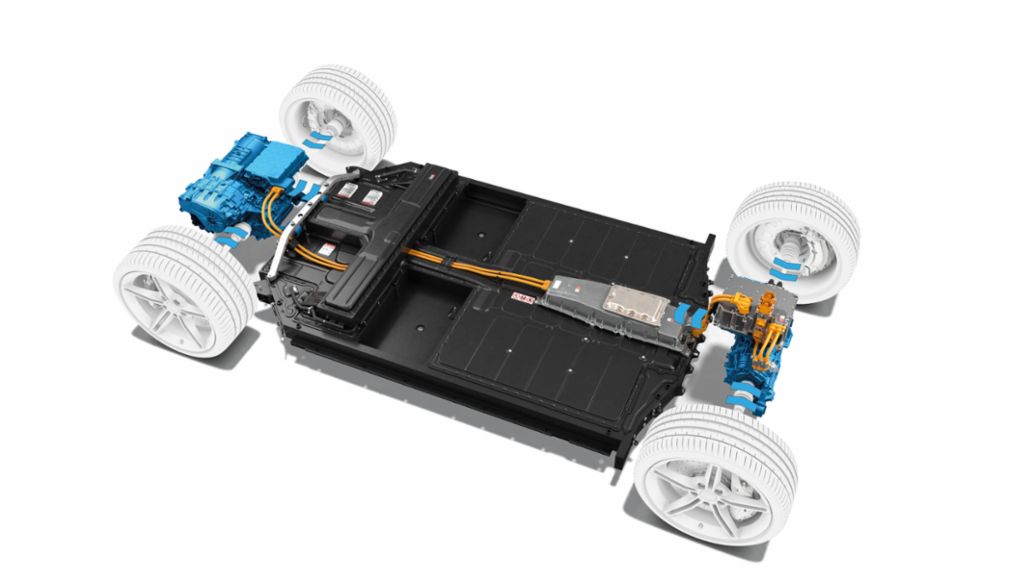Taycan Turbo S, sistema el&eacute;ctrico y componentes para la recuperaci&oacute;n de energ&iacute;a, 2019, Porsche AG