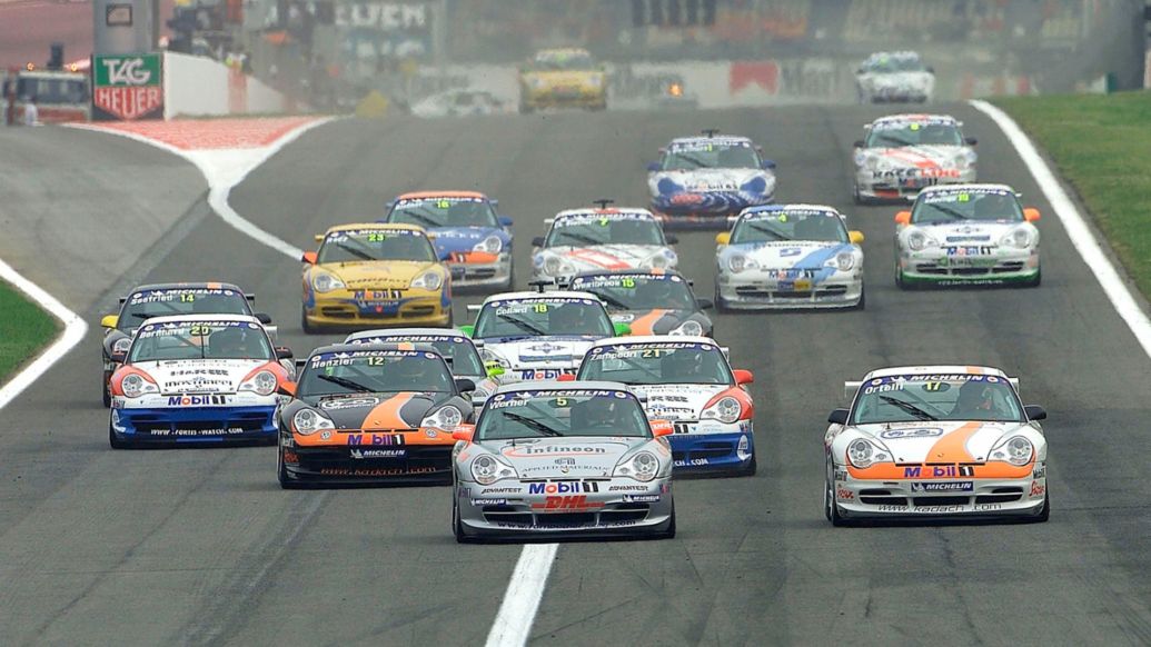 Carrera en Barcelona de la Porsche Supercup 2002, 40&ordm; aniversario de Porsche Ib&eacute;rica (1984-2024)