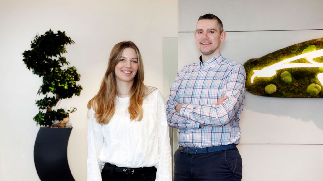 Linea Rettberg, Koordinatorin im Bereich Lebensmittelsicherheit, Felix Schultheisz, Qualit&auml;tsmanager, Porsche Gastronomie, 2024, Porsche AG