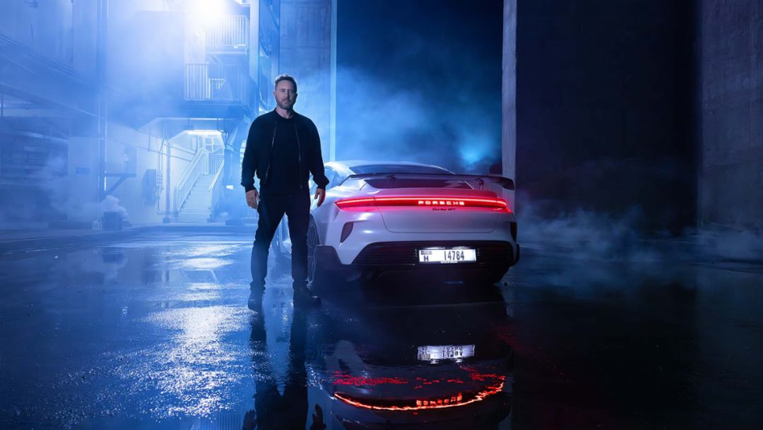 David Guetta and Porsche light up Dubai solar park in an electrifying spectacle of speed and sound