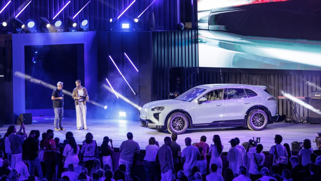 Porsche Cayenne Electric makes public debut at Icons of Porsche