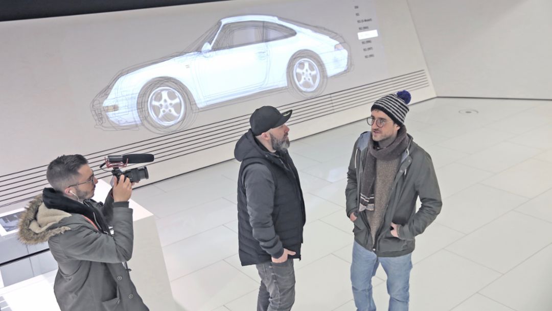 Camera man, Niko H&uuml;ls, Backspin, Duan Wasi, l-r, Back to Tape, Stuttgart, 2018, Porsche AG