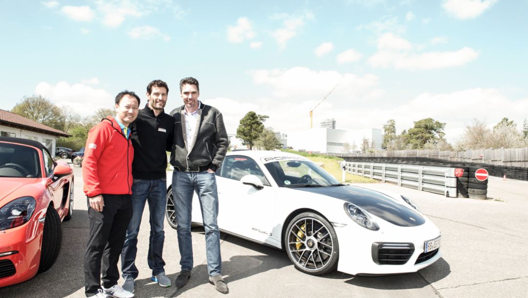 Le leggende del tennis provano la Porsche 718 Boxster S
