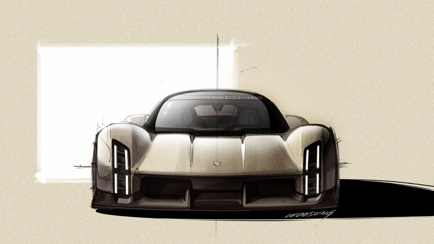 Design Sketch, Porsche Mission X, 2023, Porsche AG