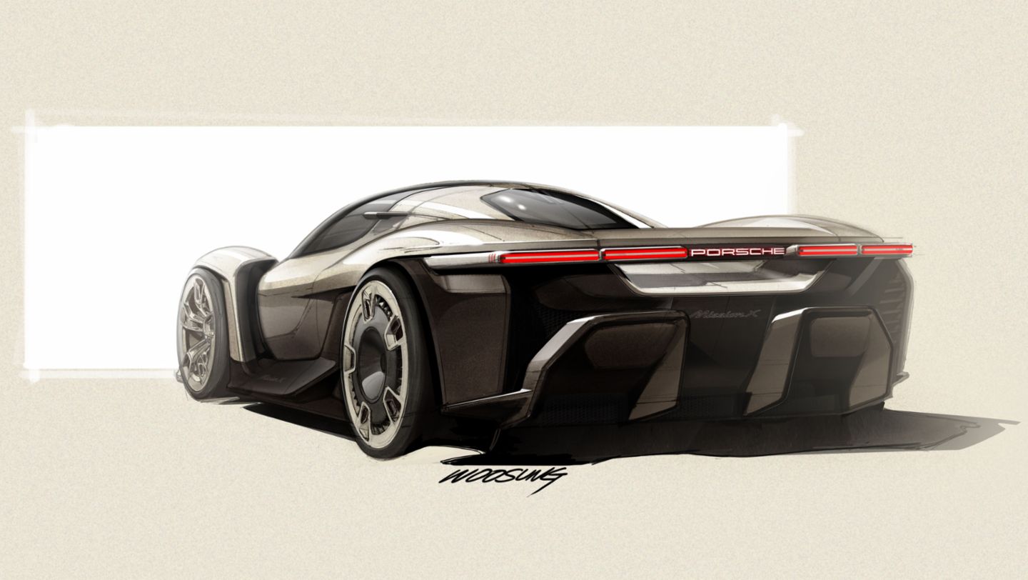 Design Sketch, Porsche Mission X, 2023, Porsche AG