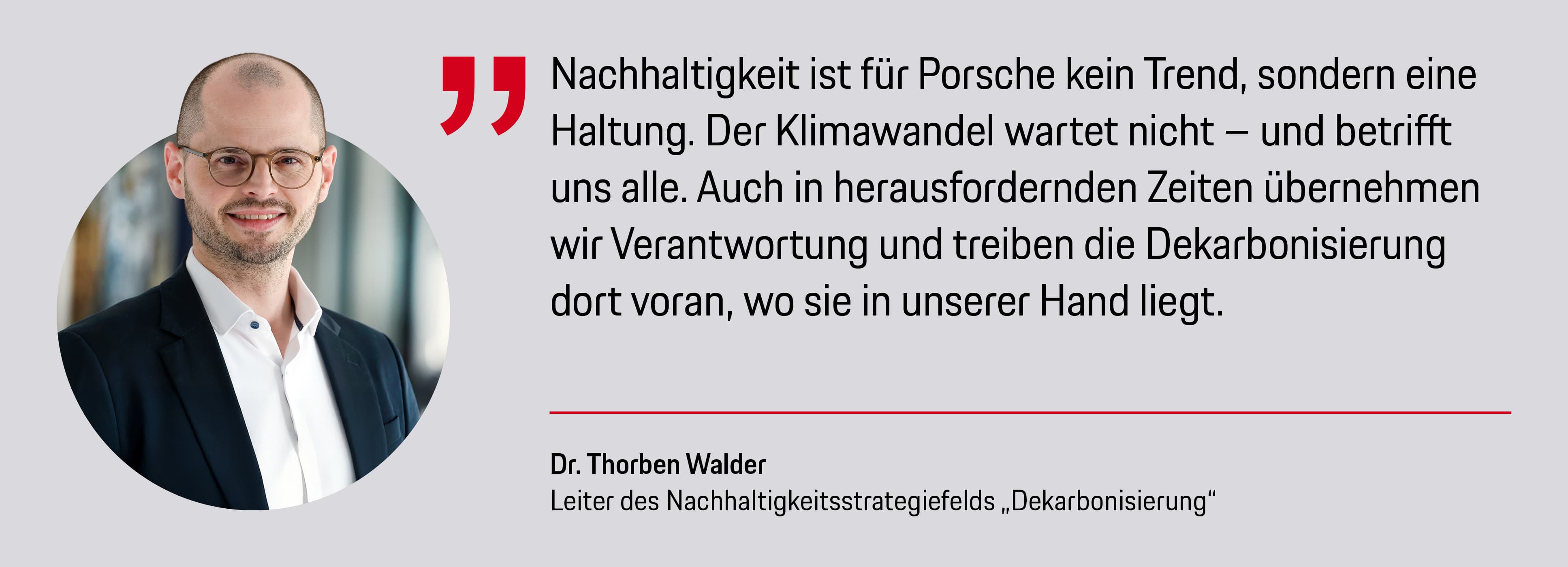 Dr. Thorben Walder, Leiter des Nachhaltigkeitsstrategiefelds &bdquo;Dekarbonisierung", 2026, Porsche AG